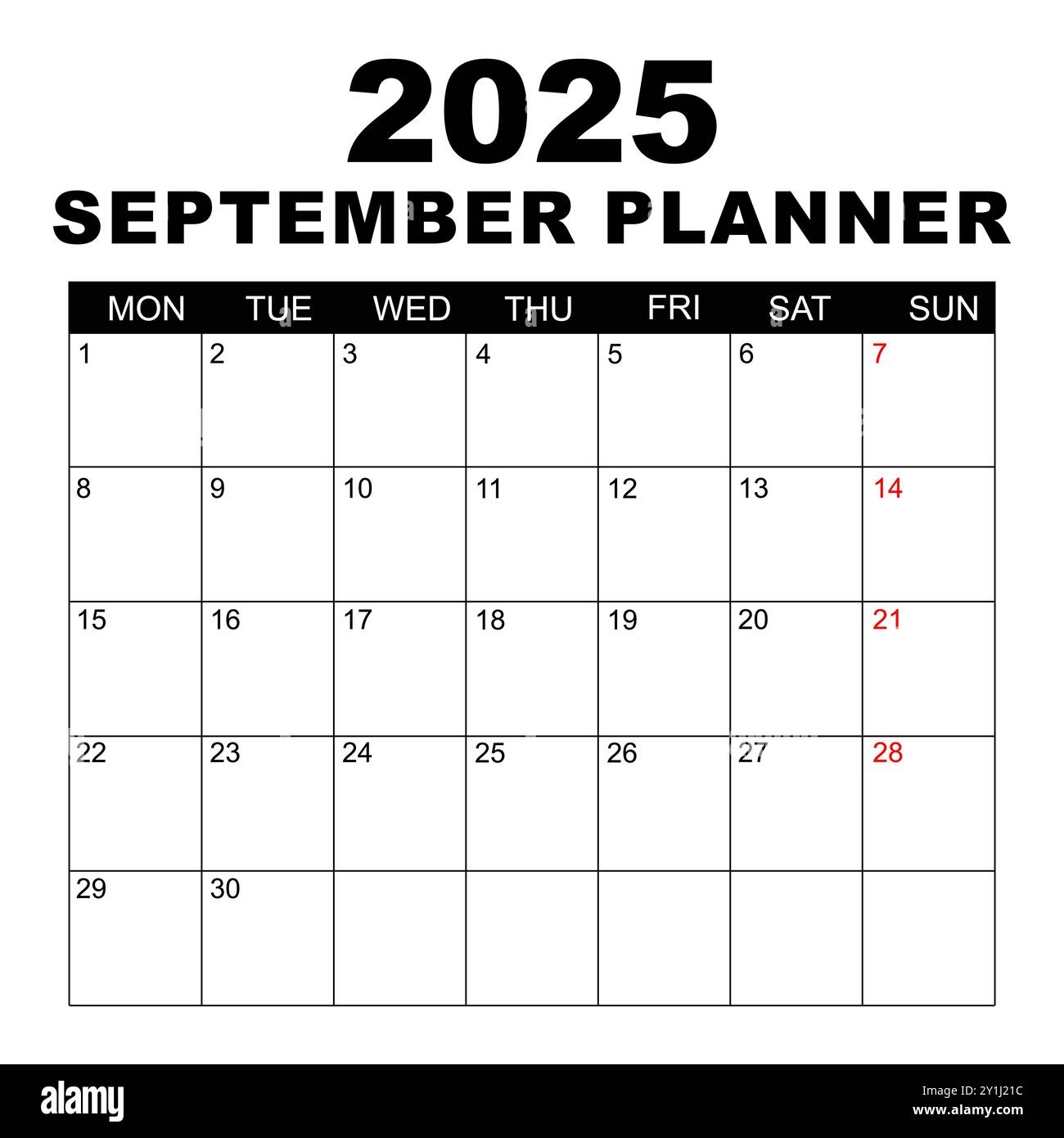September 2025 Monthly Calendar Printable
