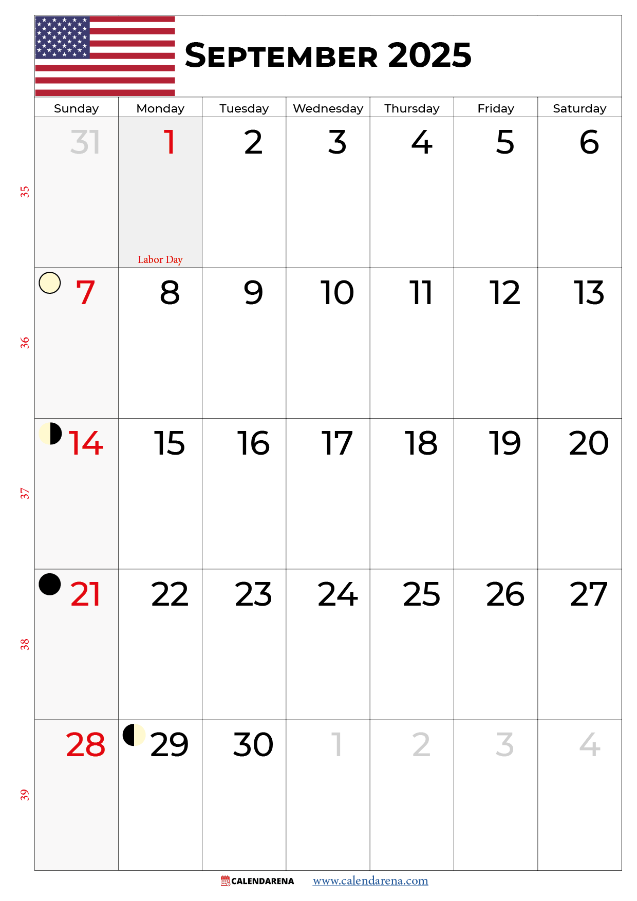 September Lunar Calendar 2025
