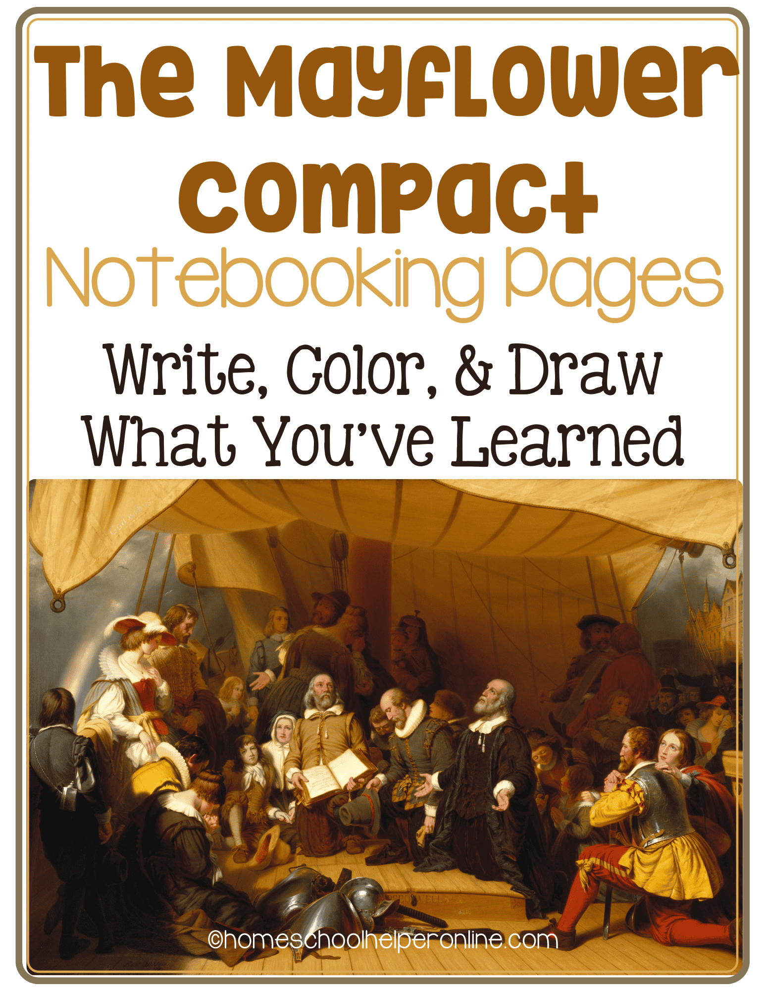 The Mayflower Compact Notebooking Pages Homeschool Helper Online