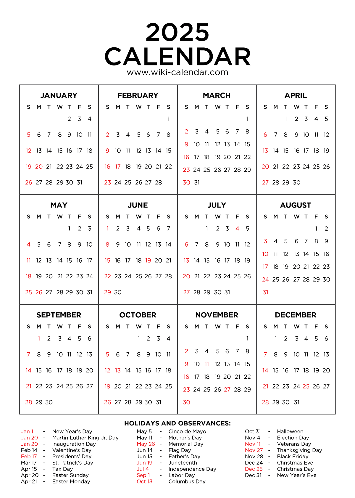 September 2025 Calendar With Holidays Printable