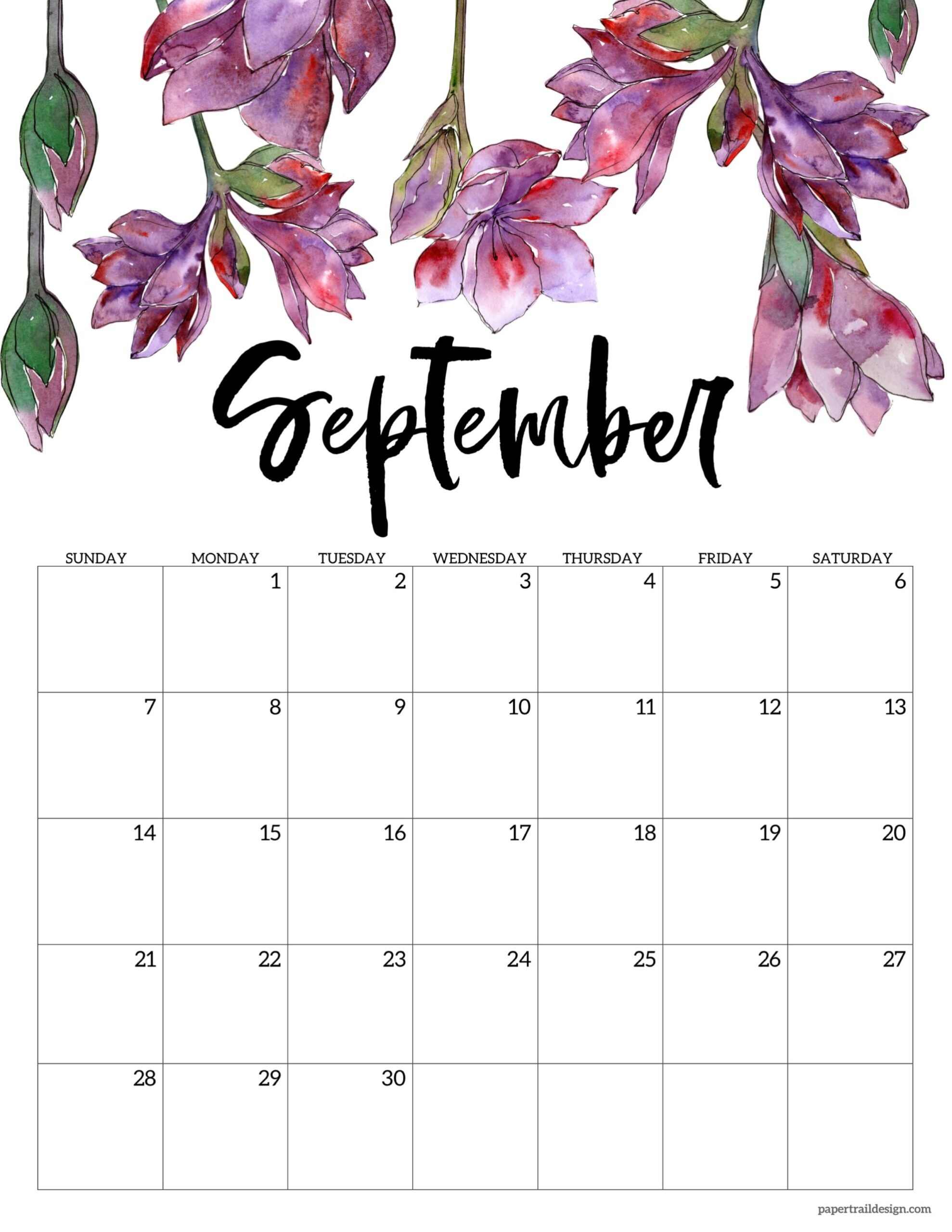 September 2025 Calendar Free Printable