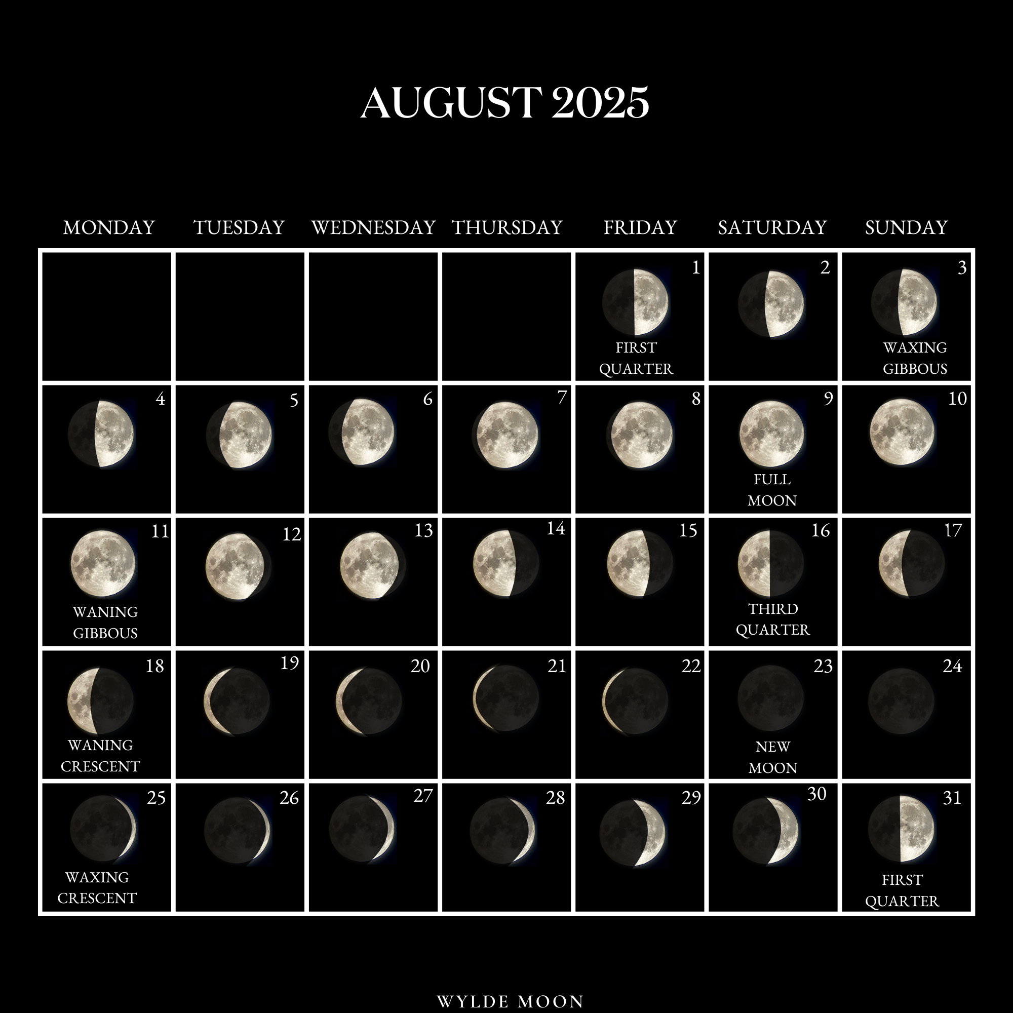 August Lunar Calendar 2025