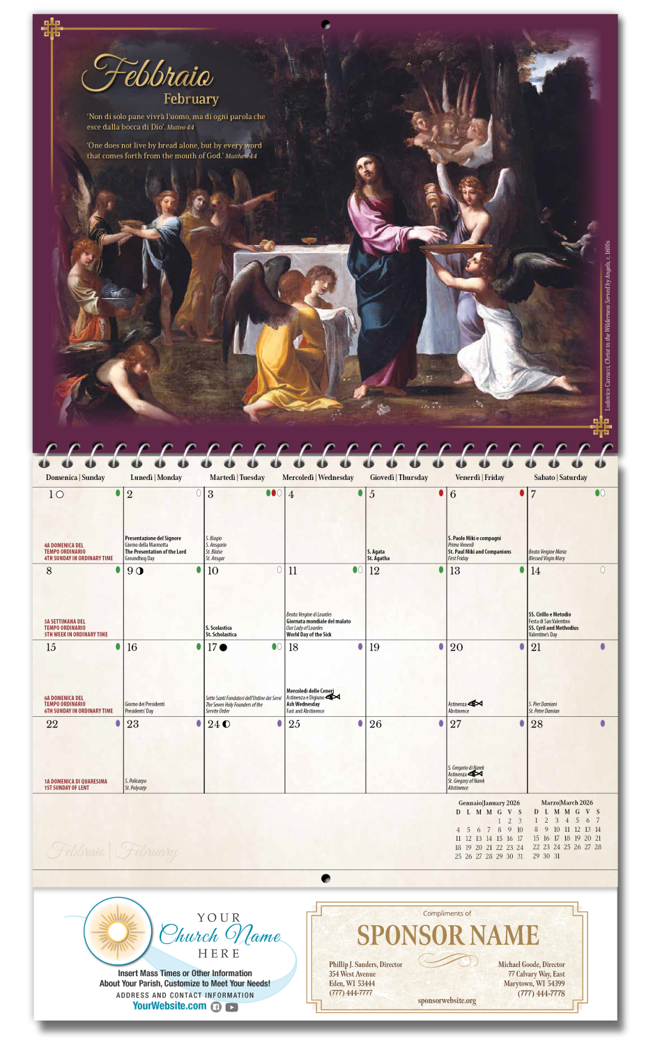 Catholic Calendar February 2026