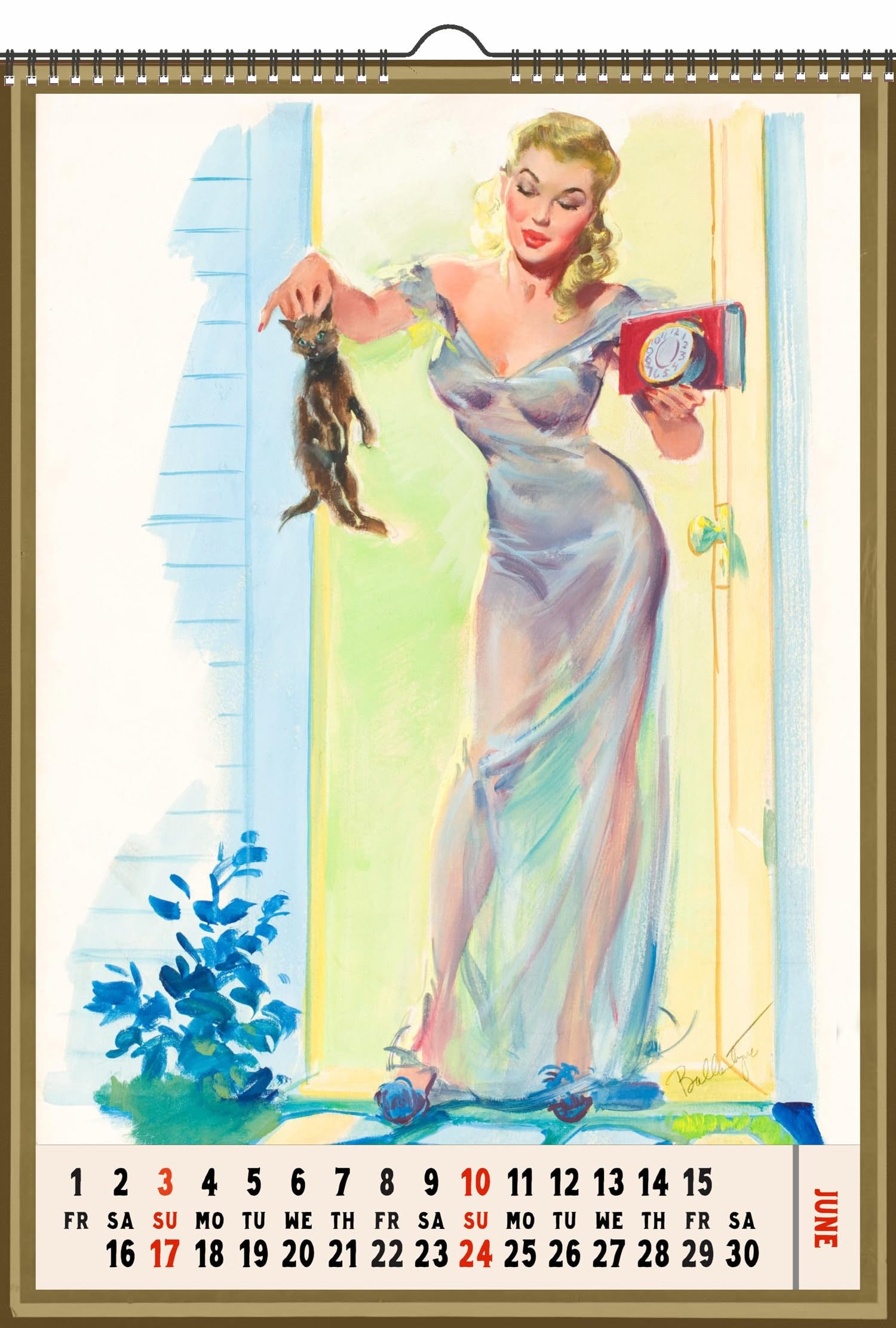 Amazon 2026 Wall Calendar 12 Pages 8 x12 Pinup Sexy Girl Illustration Vintage Pinup Lingerie
