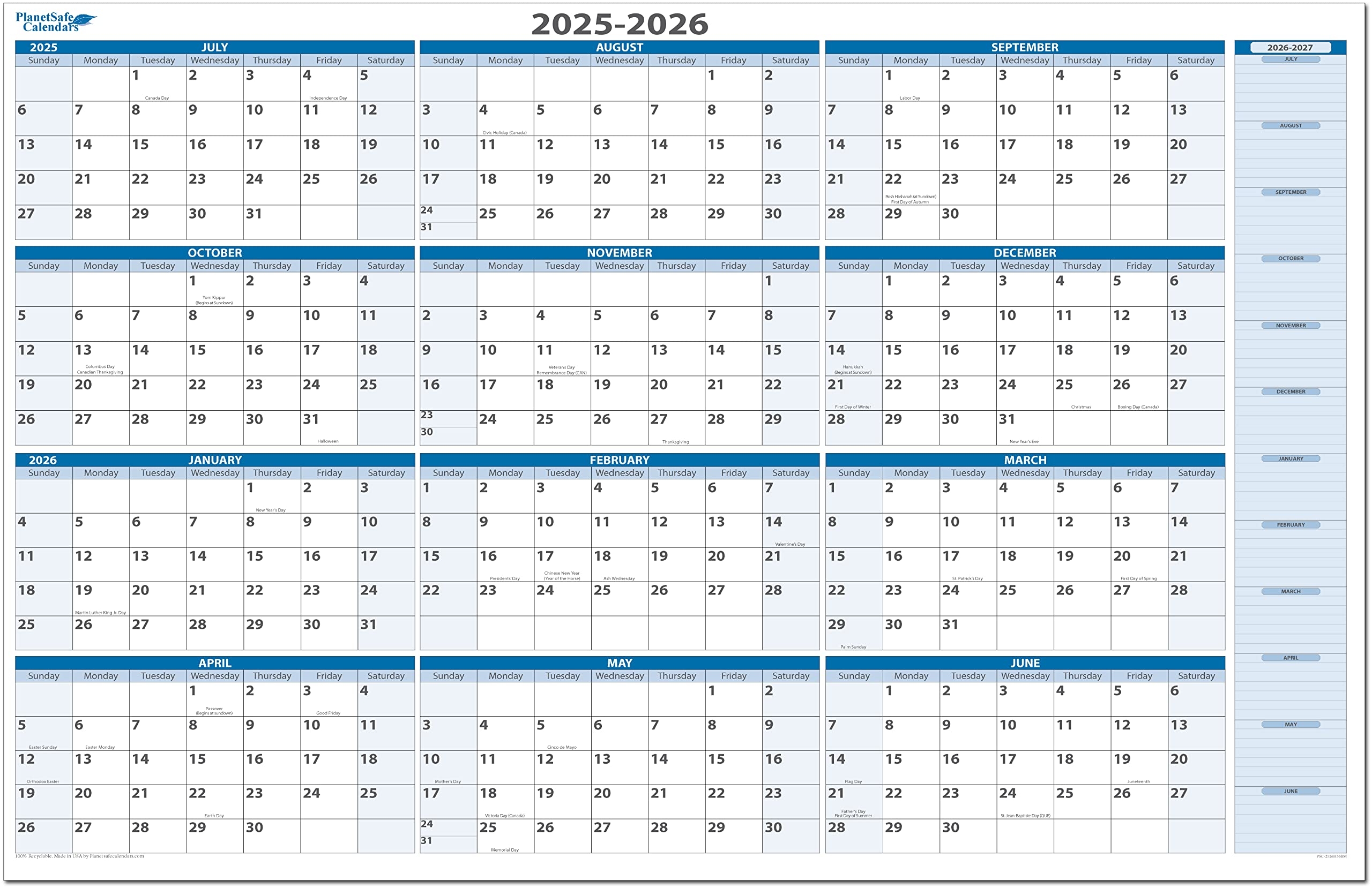 June July Calendar 2025