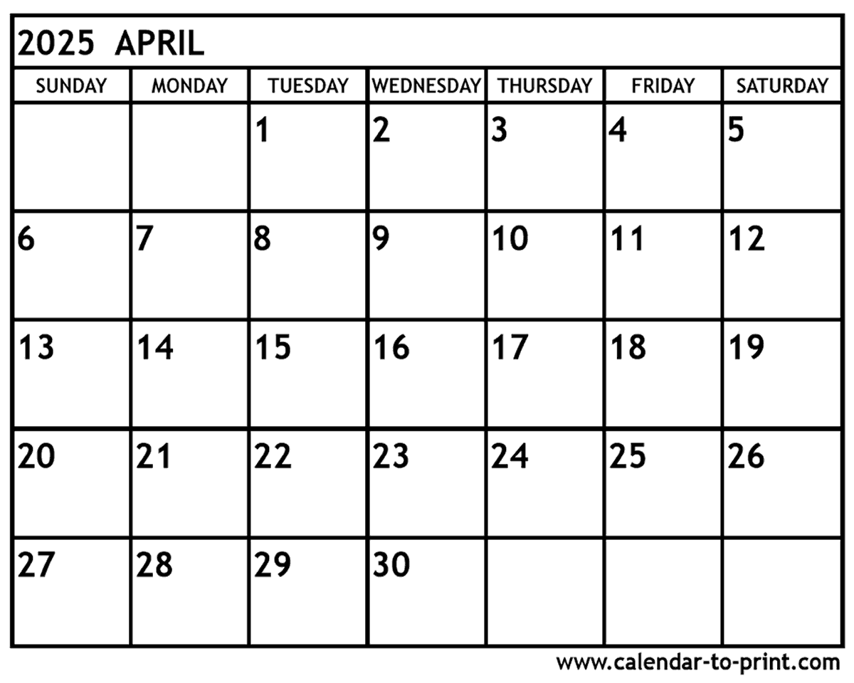 April And May Calendar 2025
