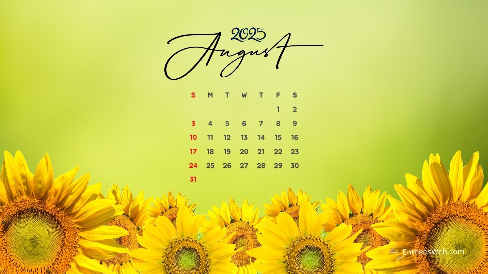 August 2025 Calendar Desktop Wallpapers Screensavers EntheosWeb