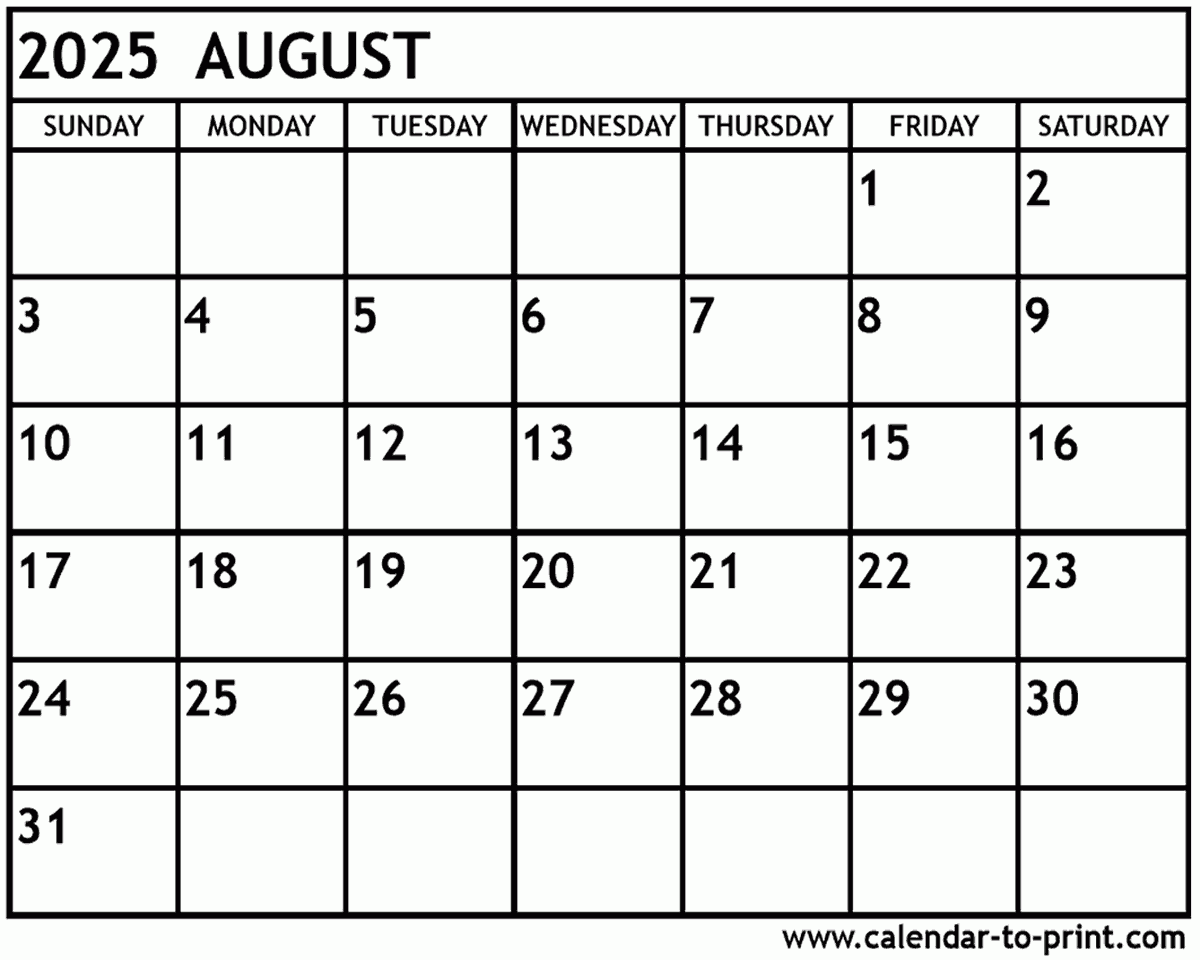 August & September 2025 Calendar