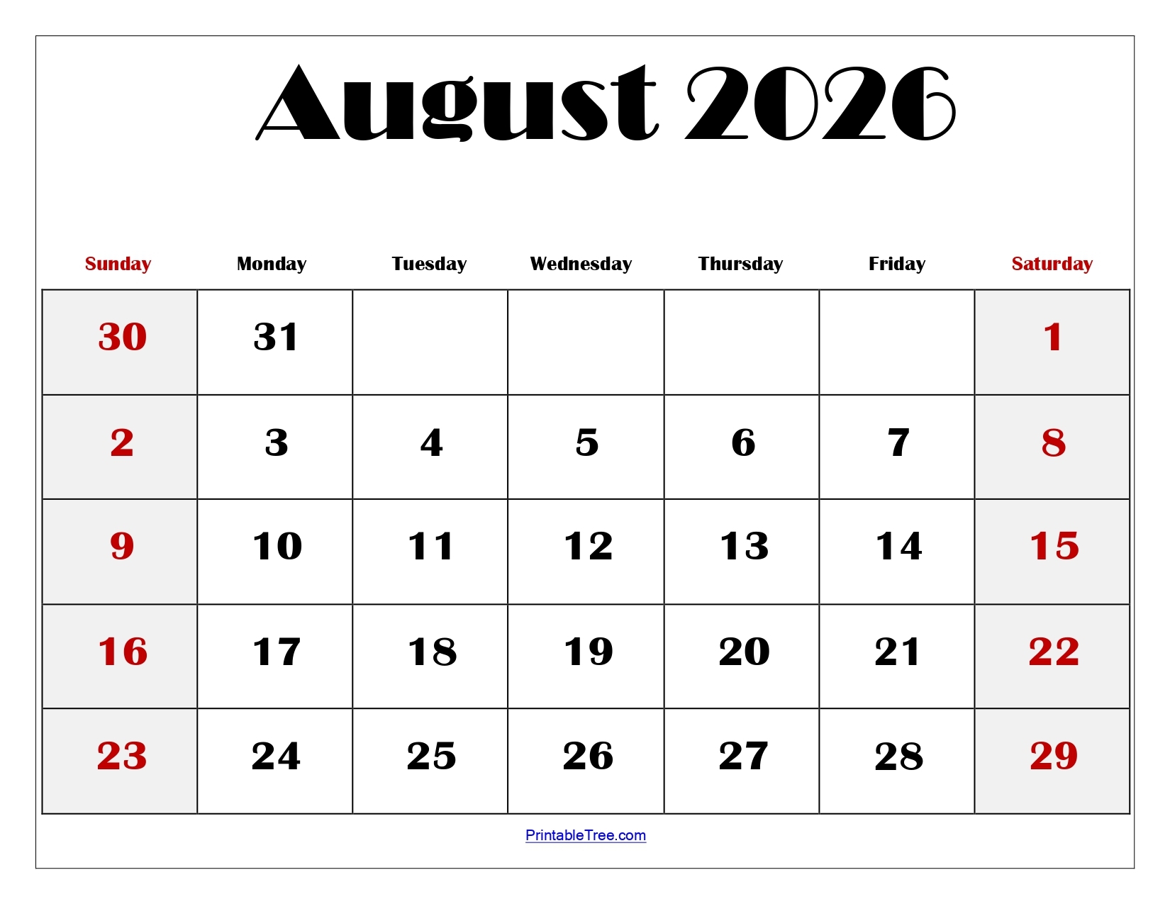 April 2026 Calendar Excel