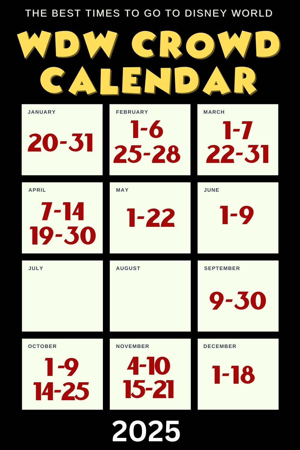 Disney Crowd Calendar October 2025