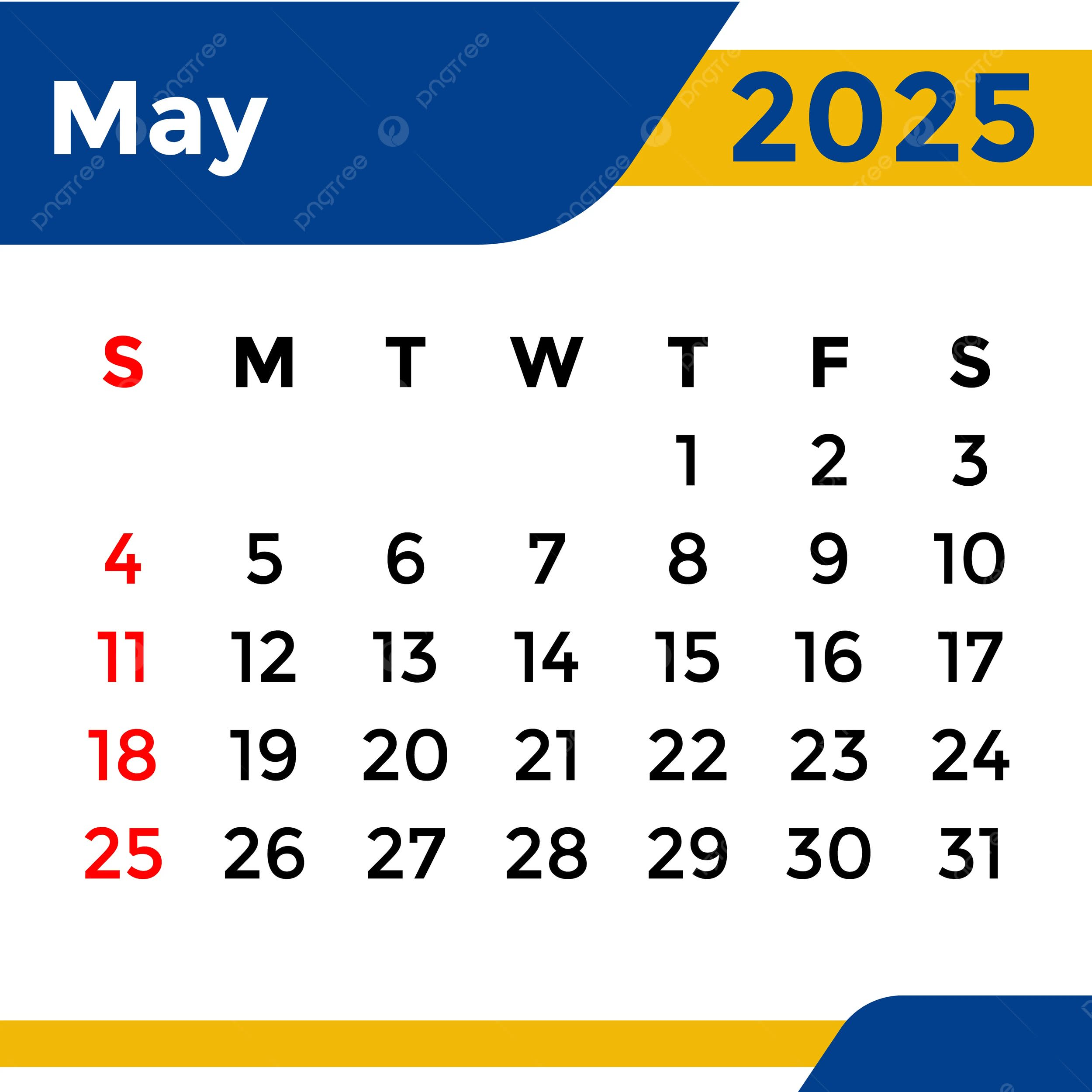 May 2025 Calendar Editable