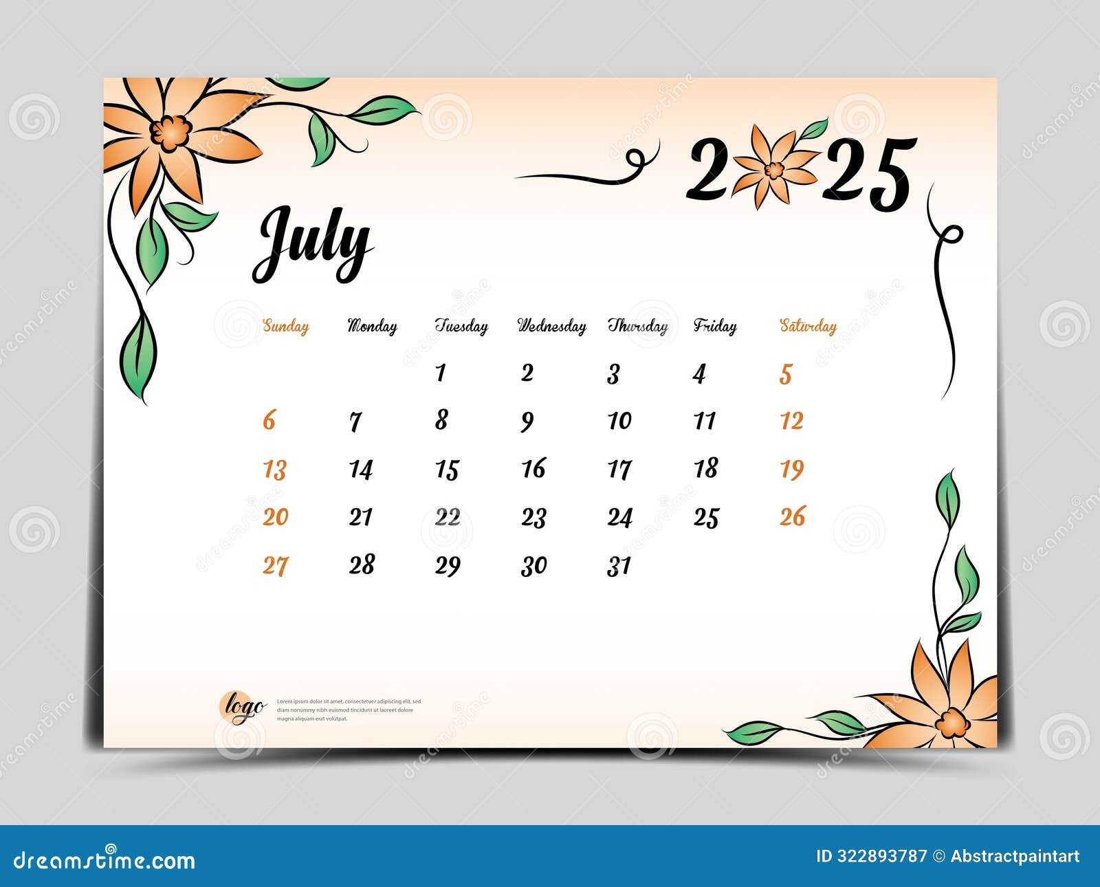 July Calendar Background 2025