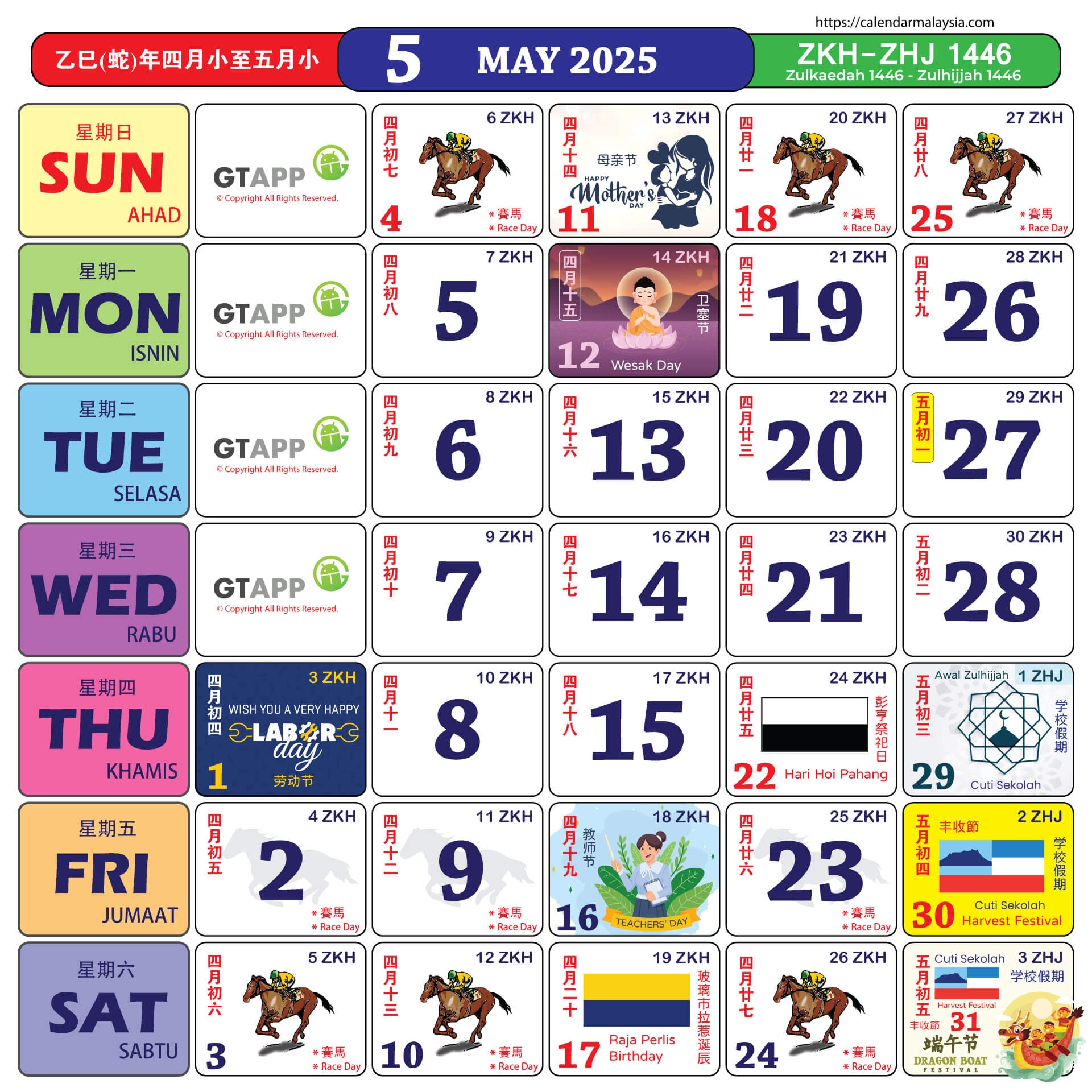 Lunar Calendar May 2025