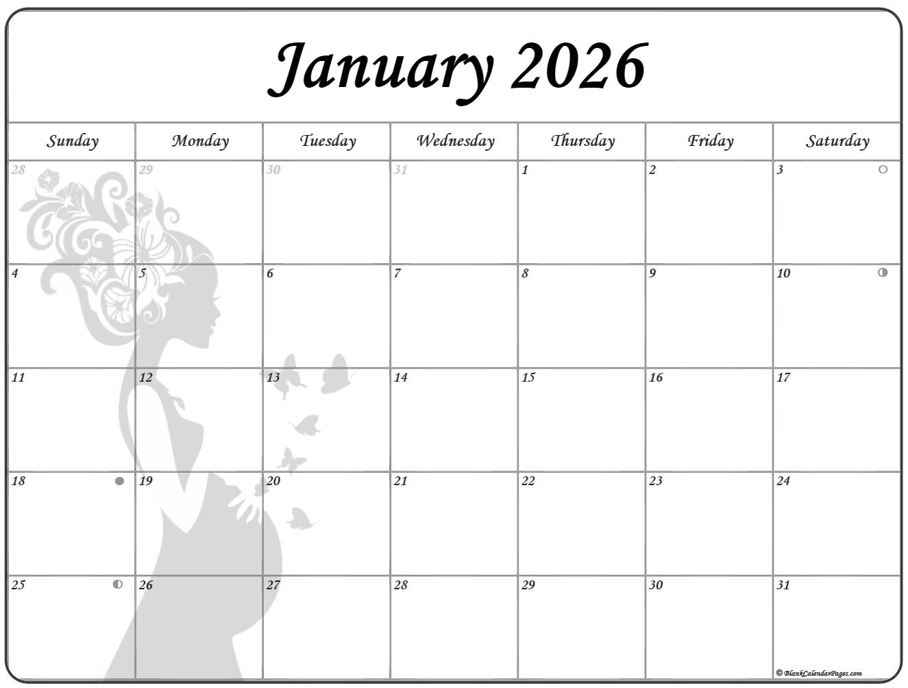 Calendar For January 2026