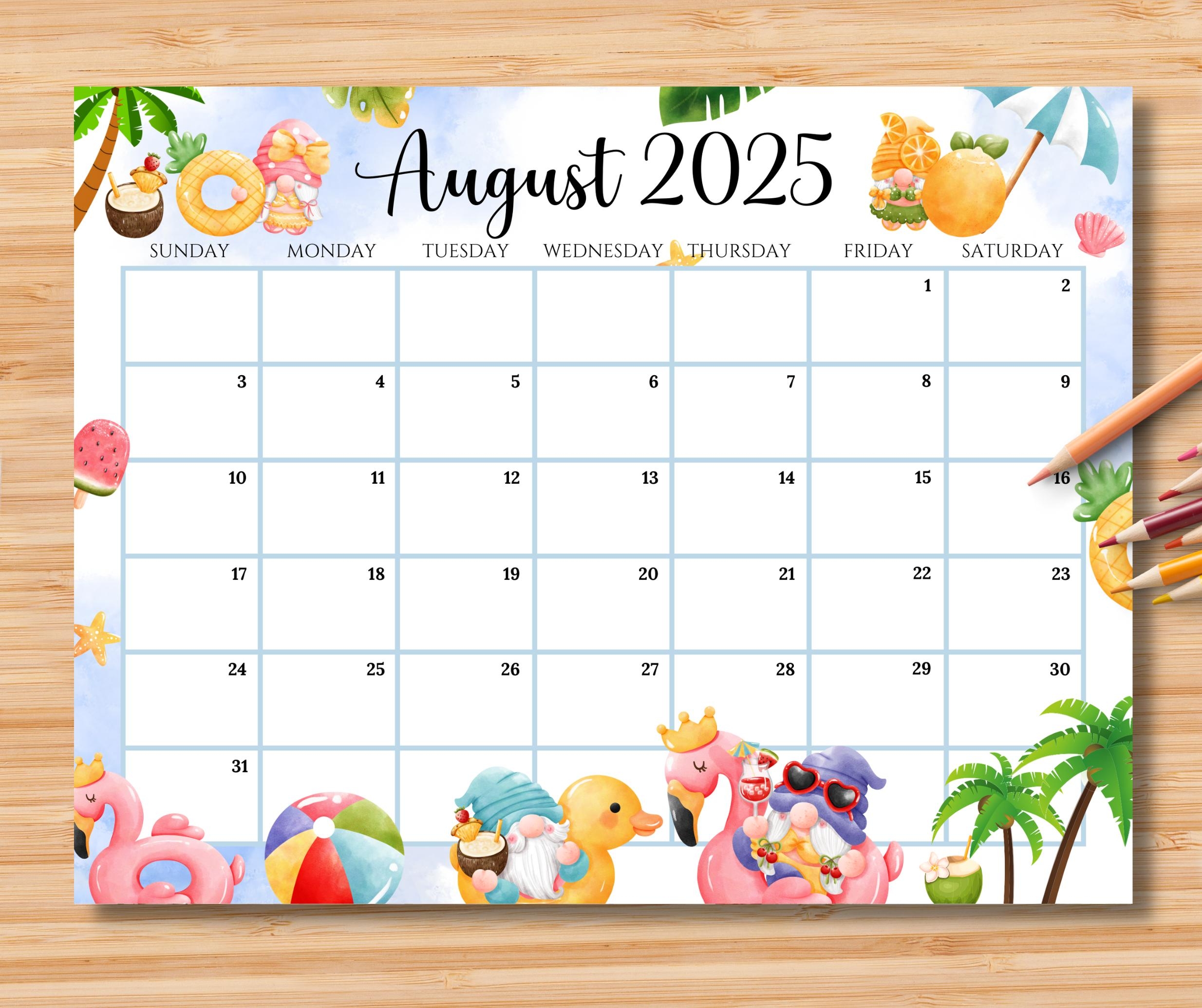 August 2025 Calendar Images