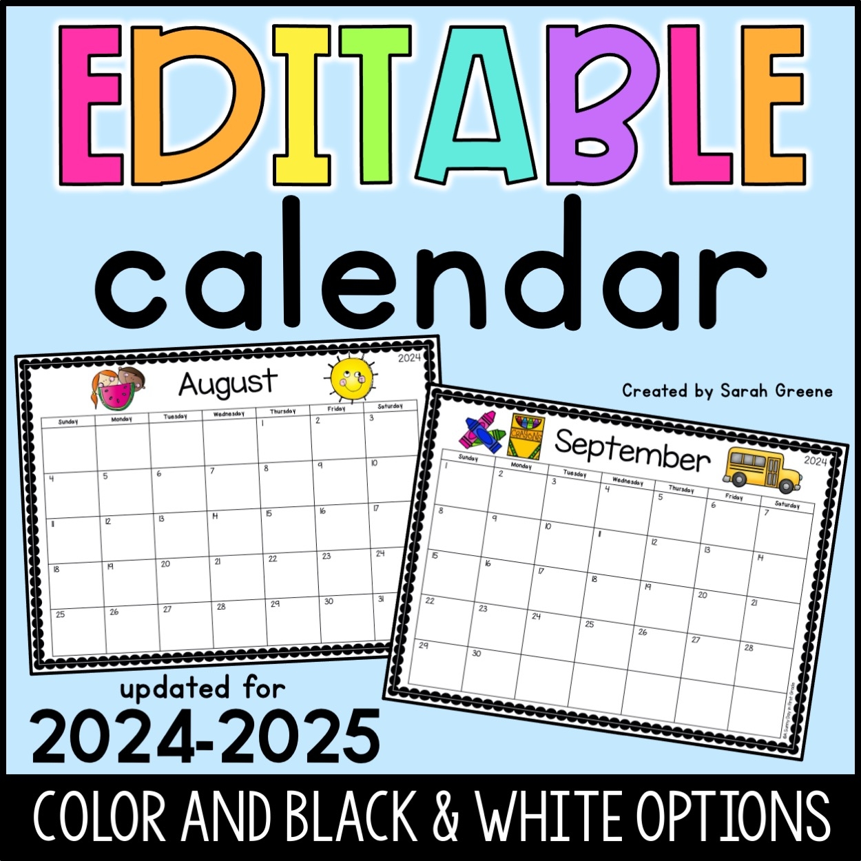 August 2025 Calendar Editable