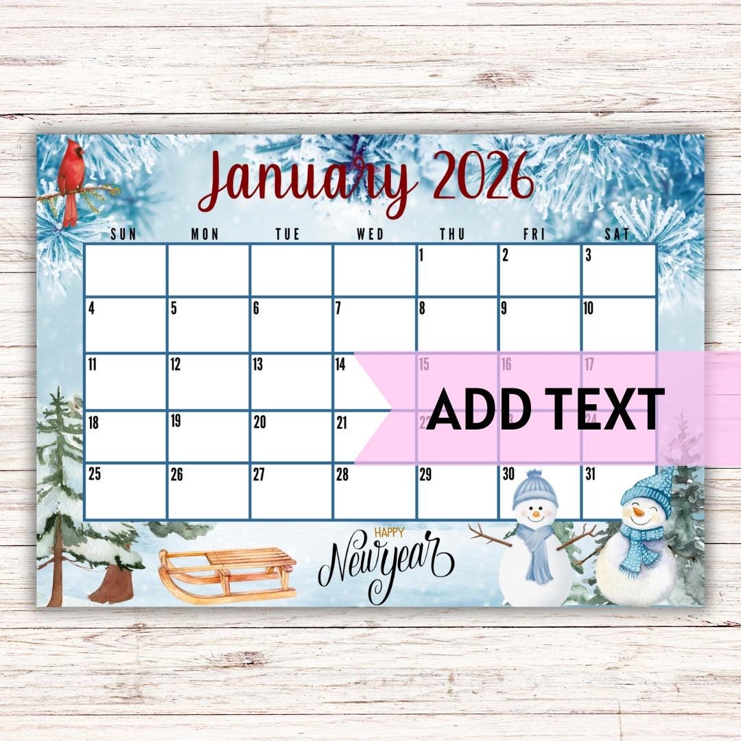 January 2026 Calender
