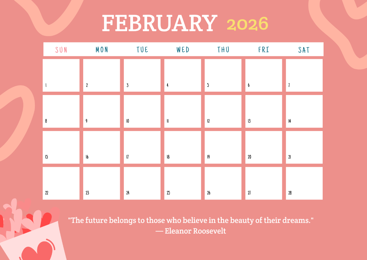 Free February 2024 Leap Year Calendar Template To Edit Online