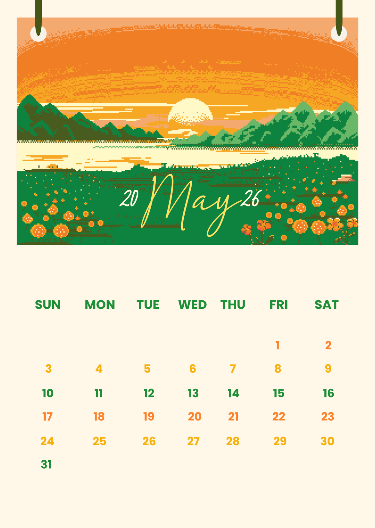 Free May 2026 Photo Calendar Template To Edit Online