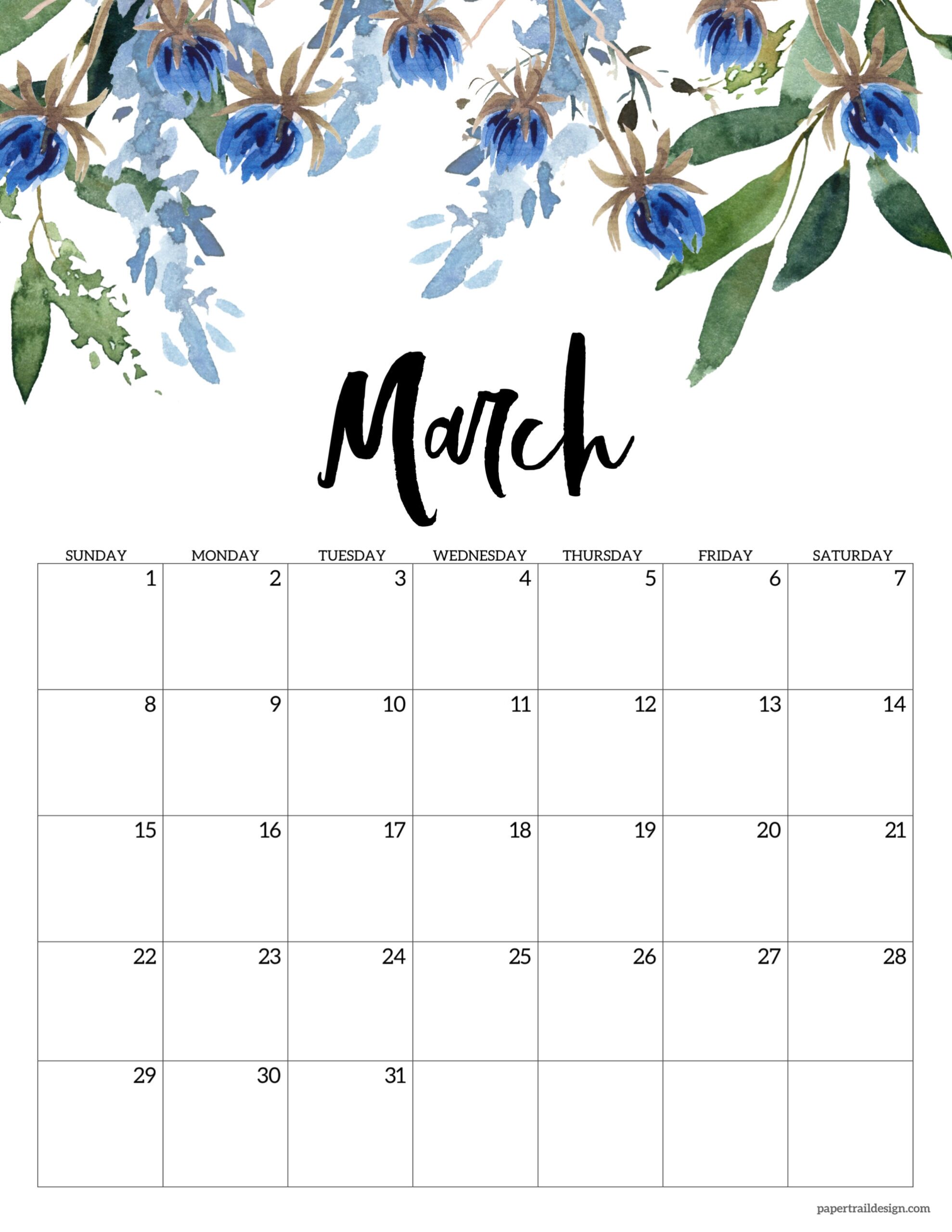 March 2026 Free Printable Calendar
