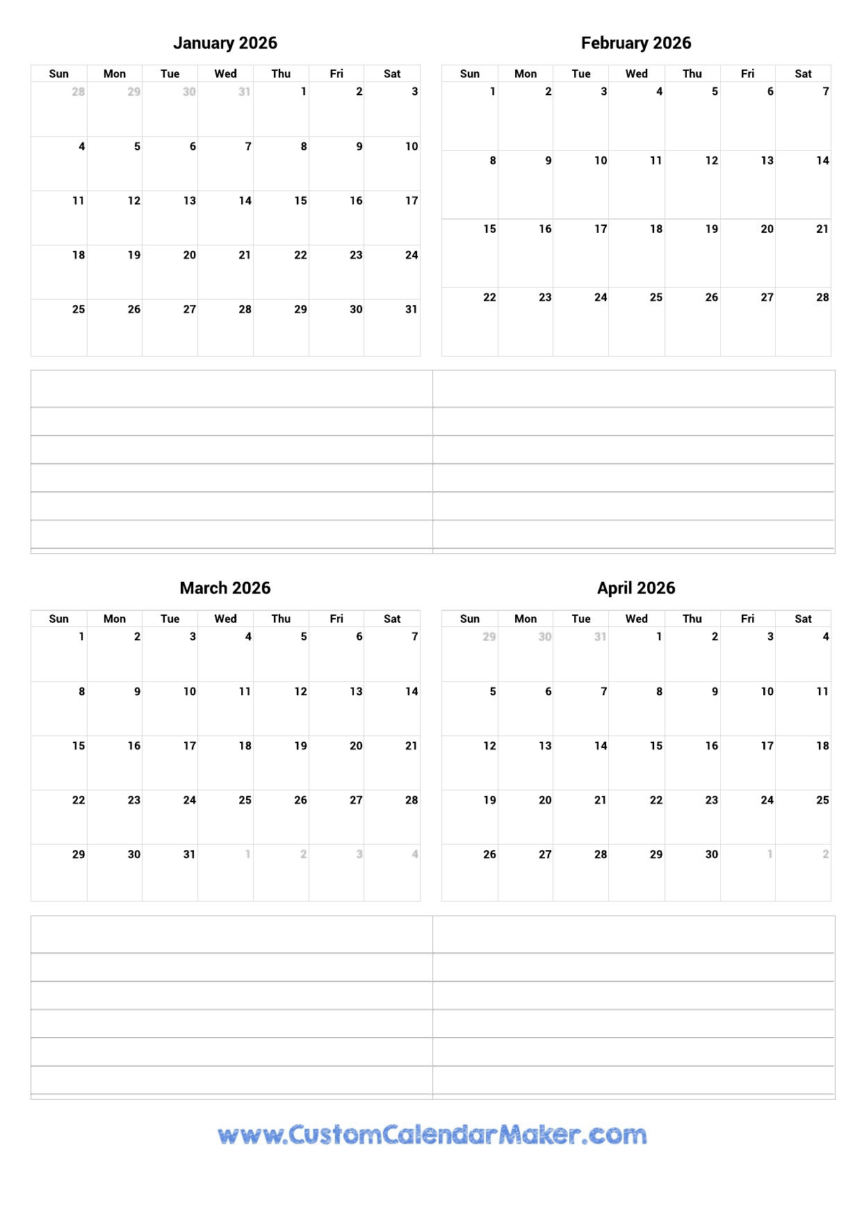Picture Of April 2026 Calendar