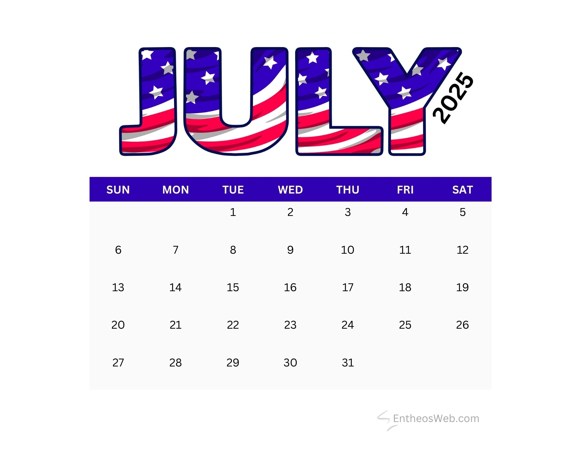 Fourth Of July 2025 Calendar