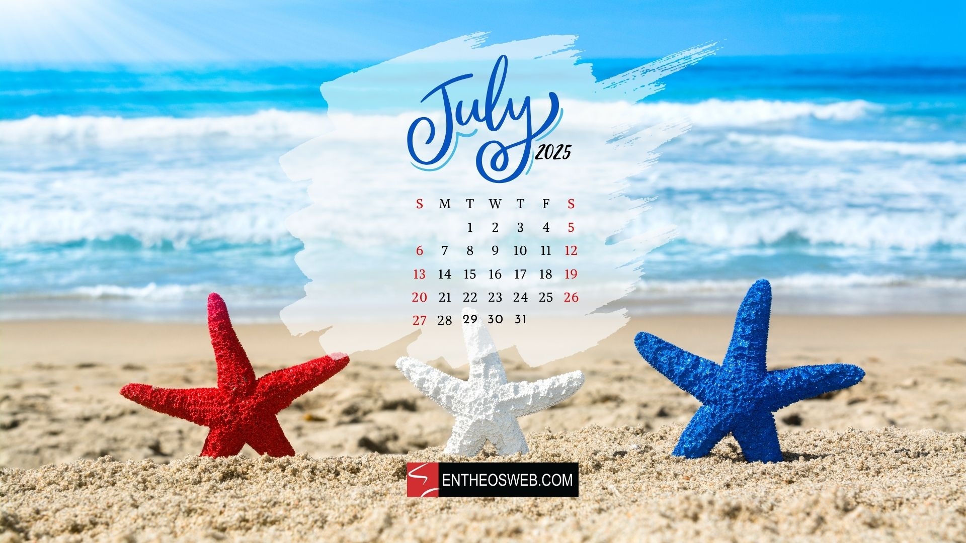 July 2025 Calendar Desktop Wallpaper