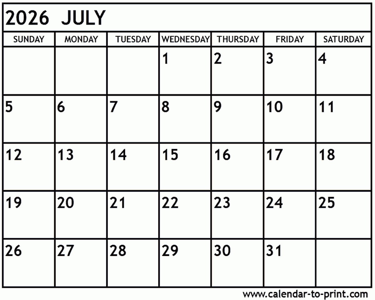 May June July 2026 Calendar
