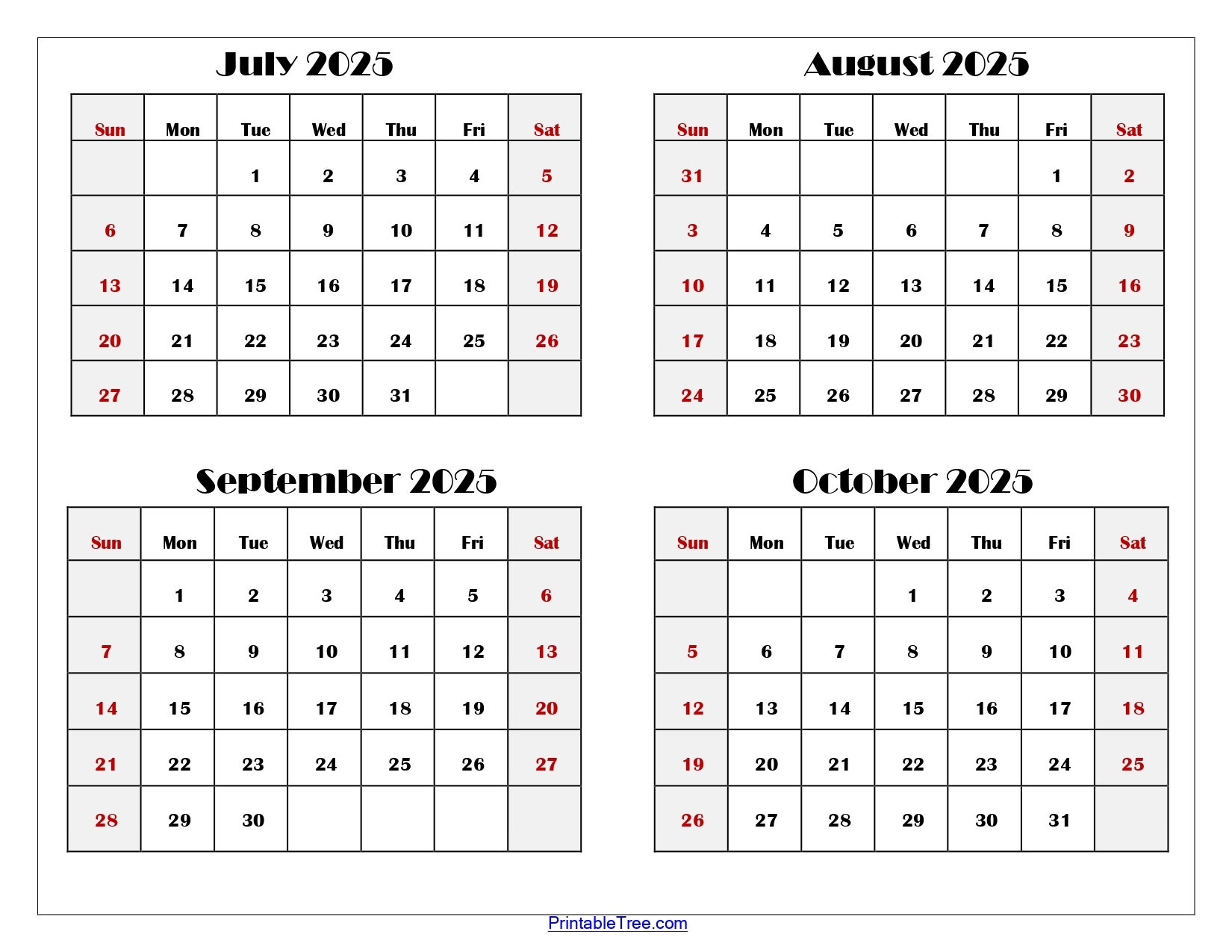 August September October 2025 Calendar Printable