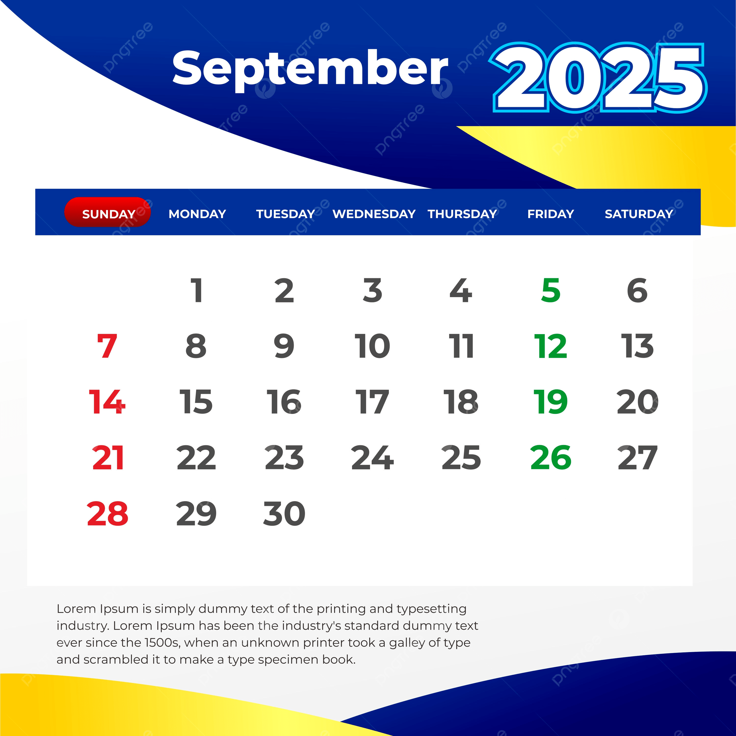 Kalender September 2025 Vektor Templat Untuk Unduh Gratis Di Pngtree