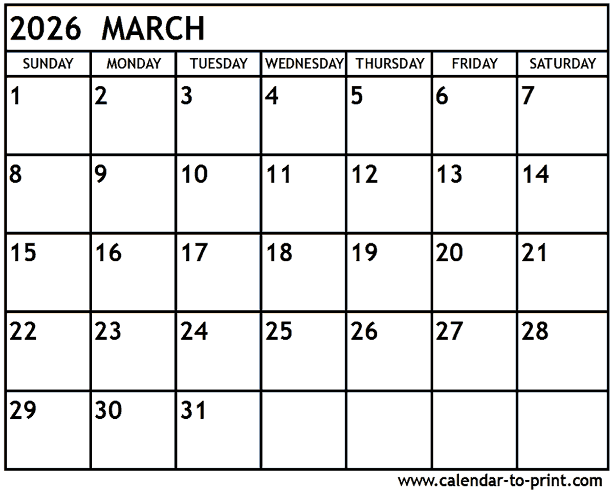Calendar For March And April 2026