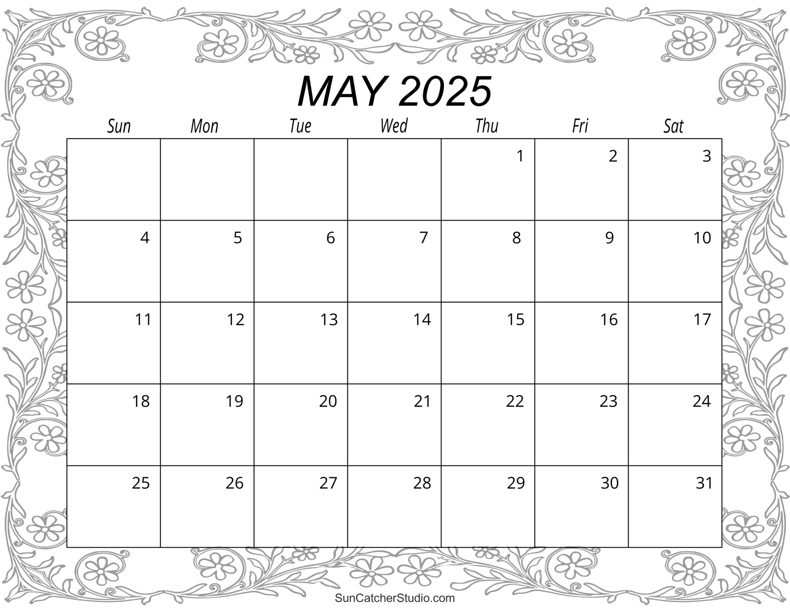 Blank Calendar For May 2025