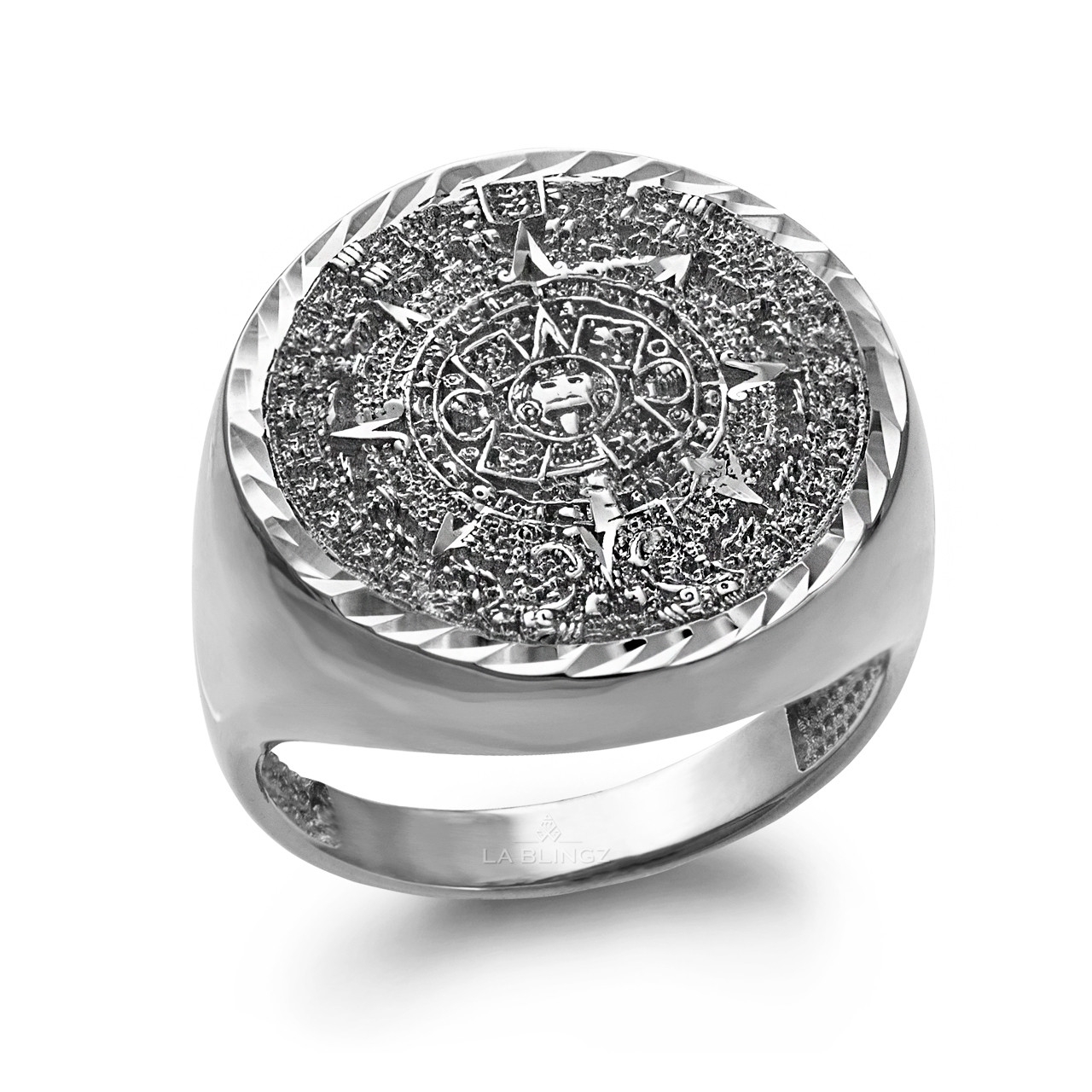 Mayan Calendar 2025 Silver Ring