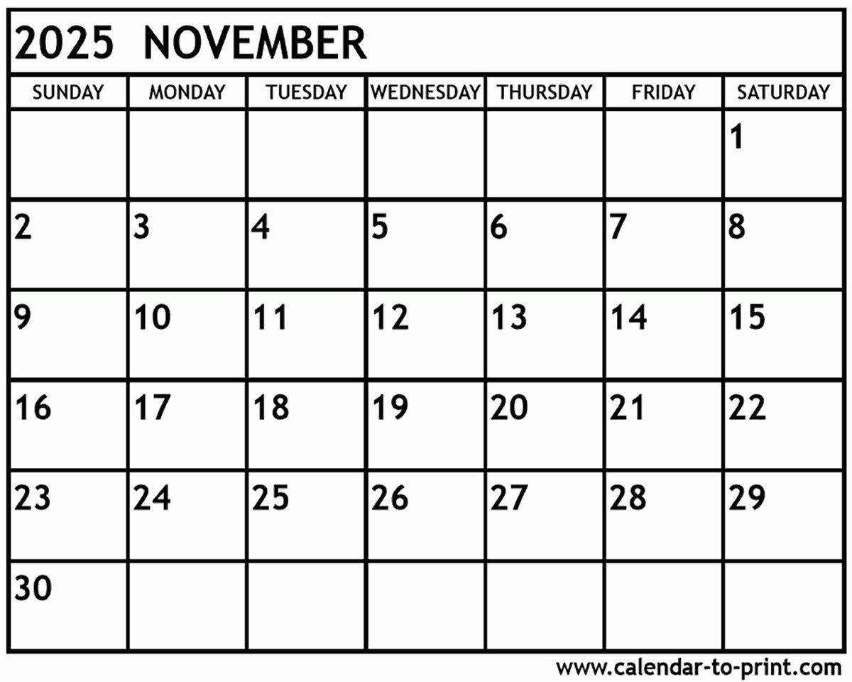 Oct And Nov 2025 Calendar