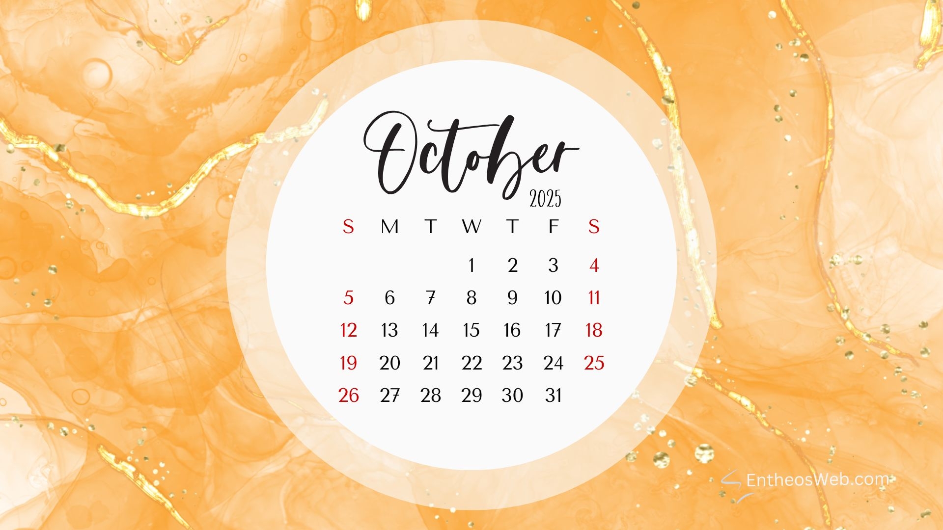 October 2025 Calendar Background