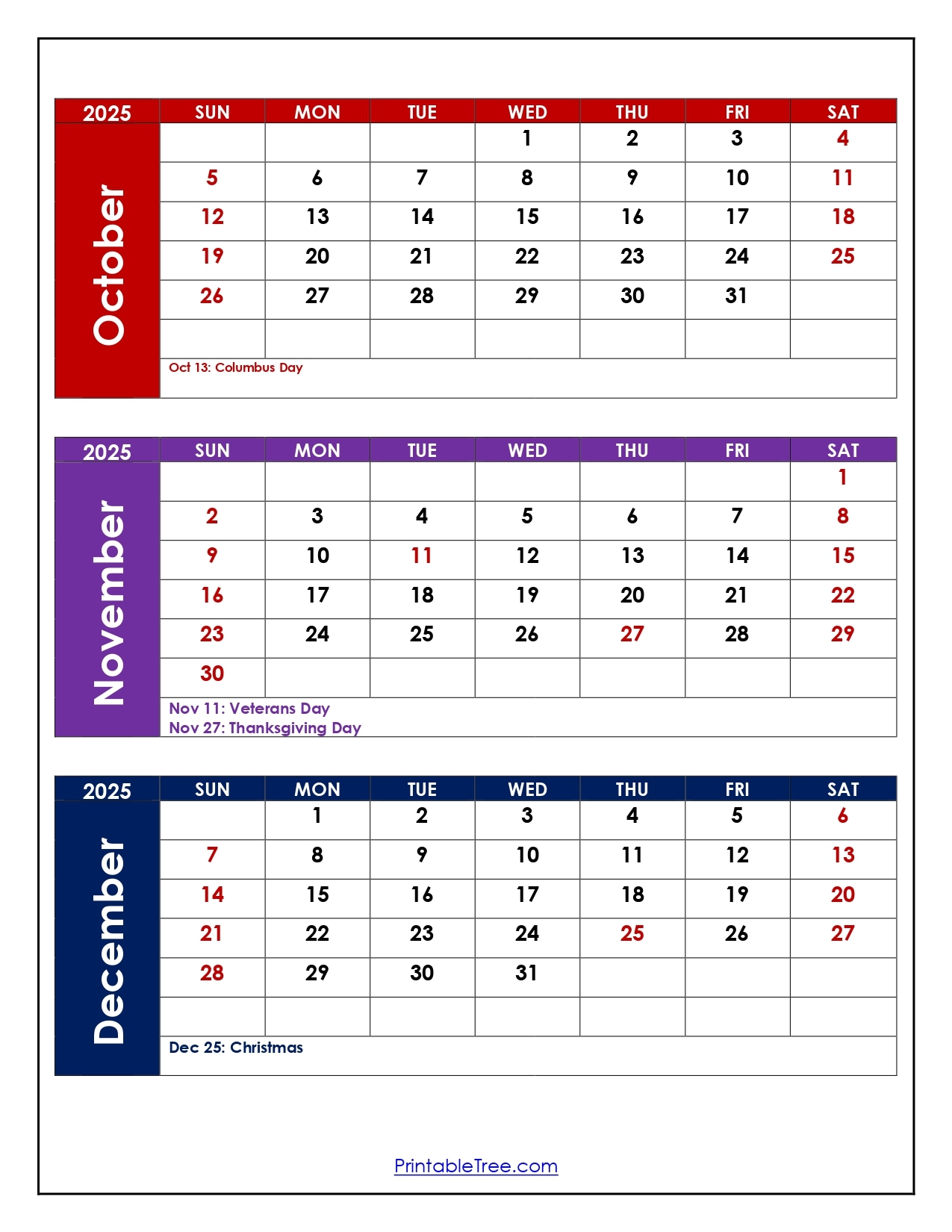 Calendar October And November 2025