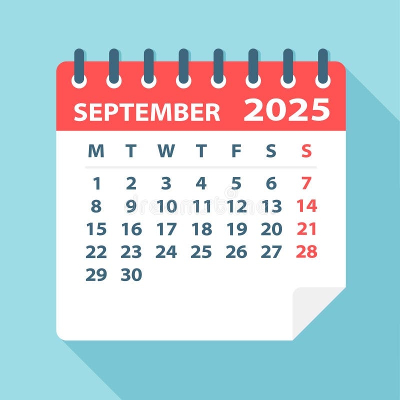 September 2025 Calendar Leaf Vector Illustration Stock Vector Illustration Of Organization Number 319426545