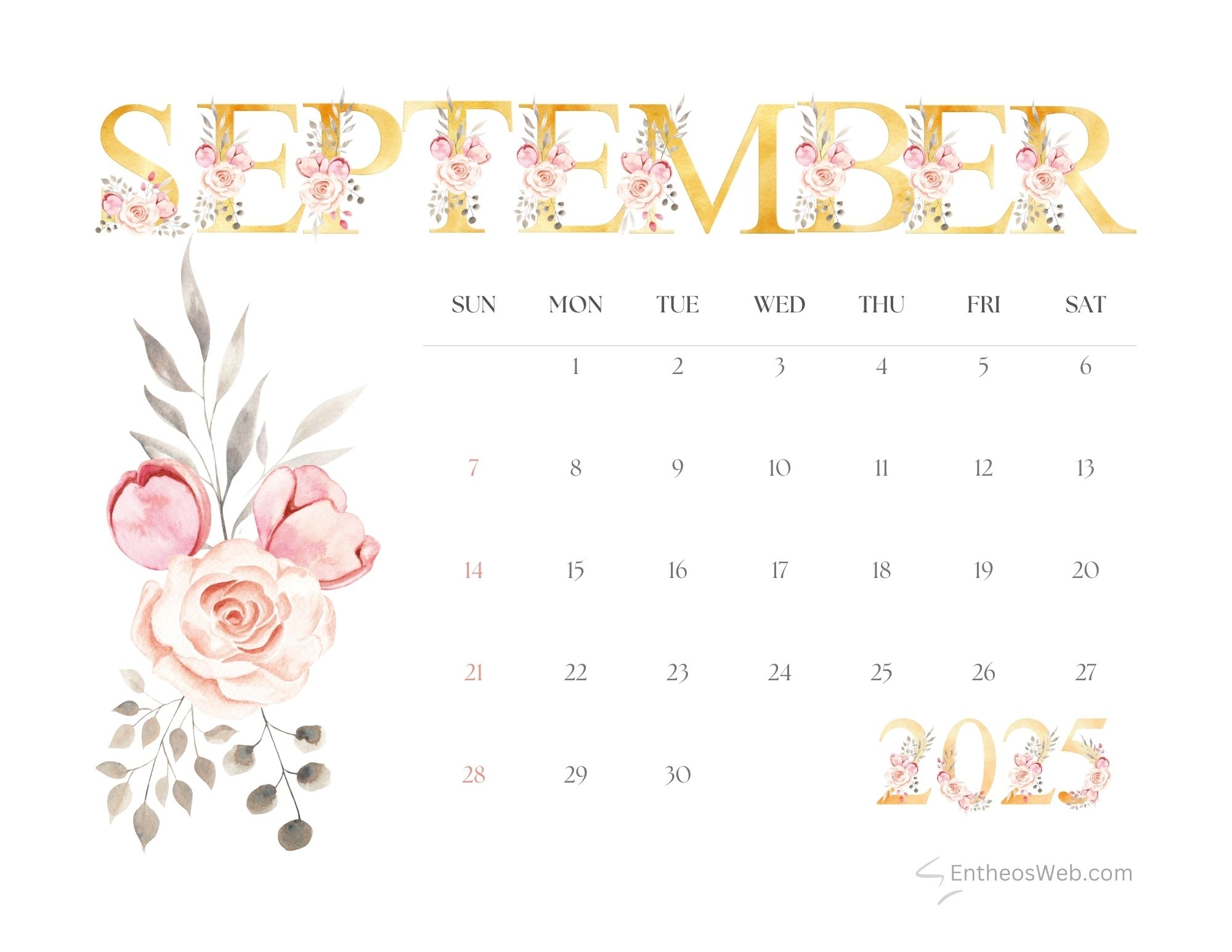 September 2025 Calendar Printables EntheosWeb
