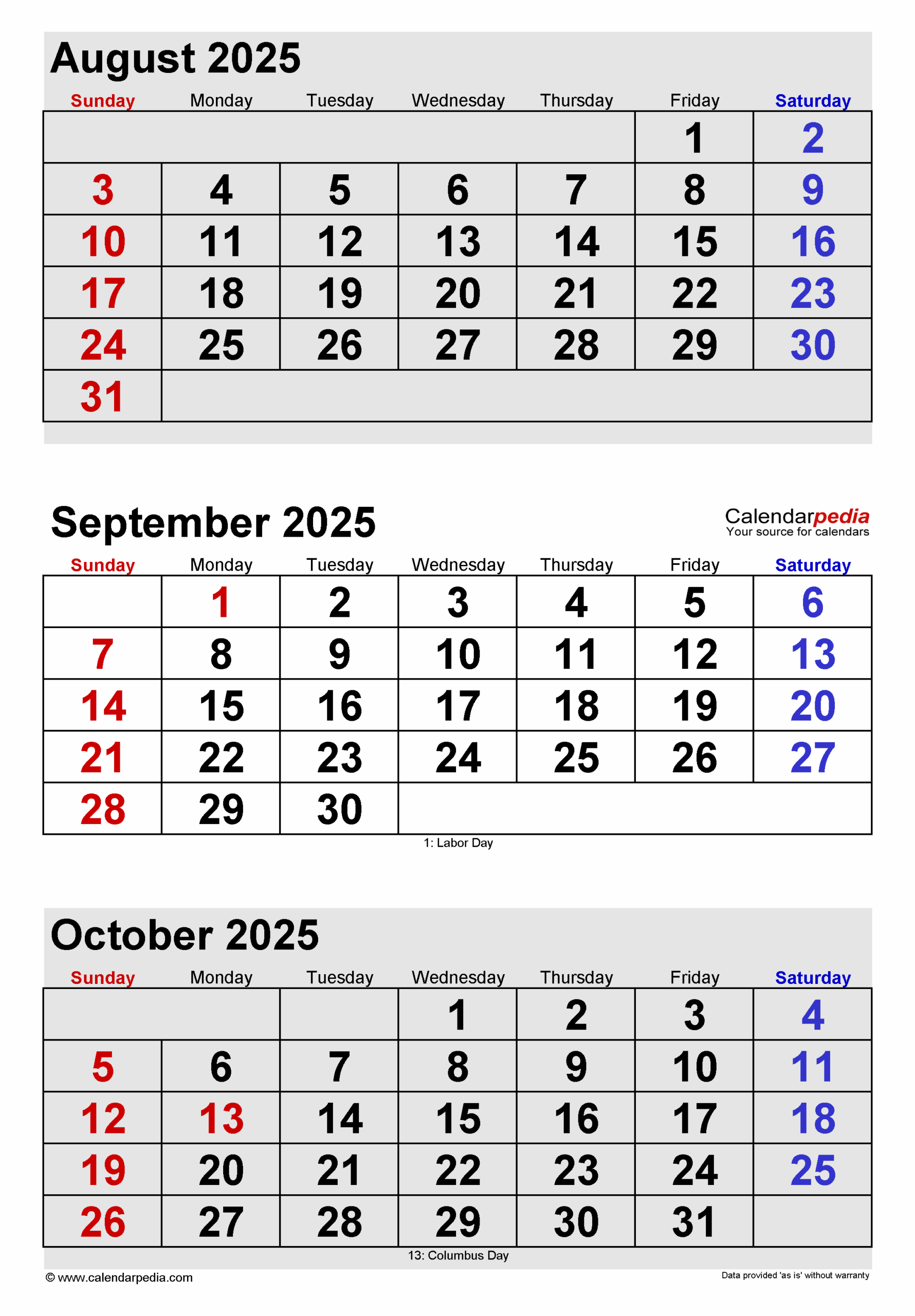 August To September 2025 Calendar