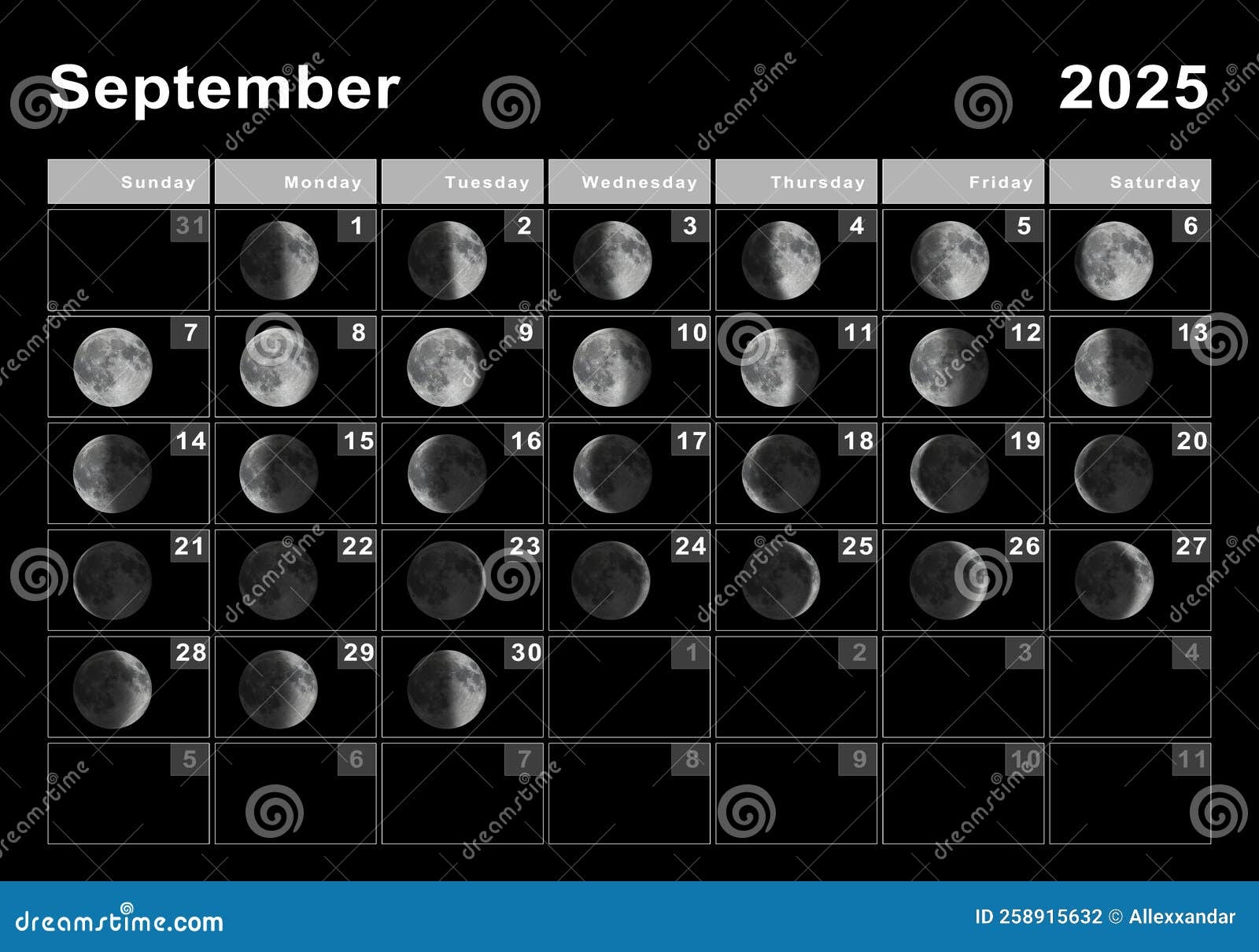 September Moon Calendar 2025