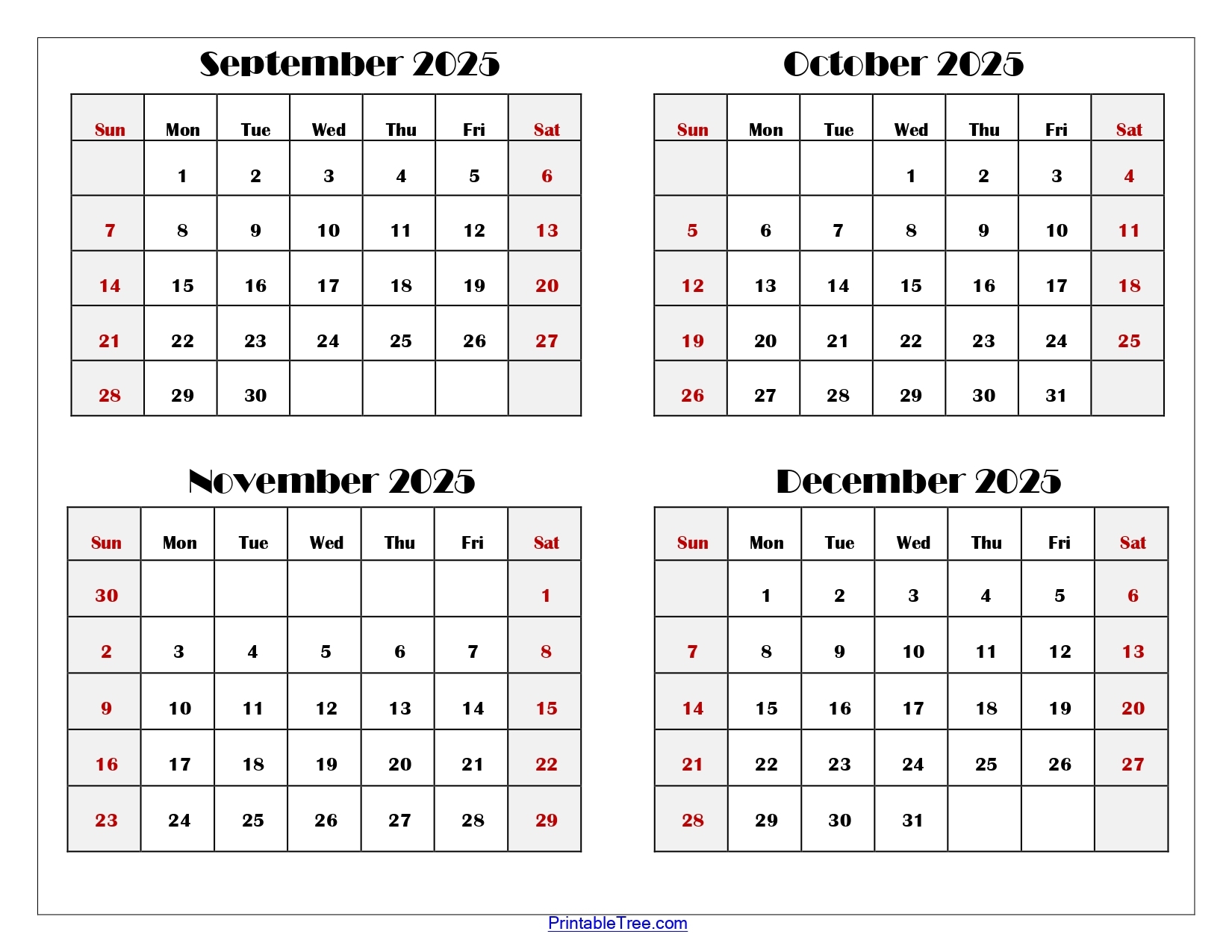 September October November 2025 Calendar
