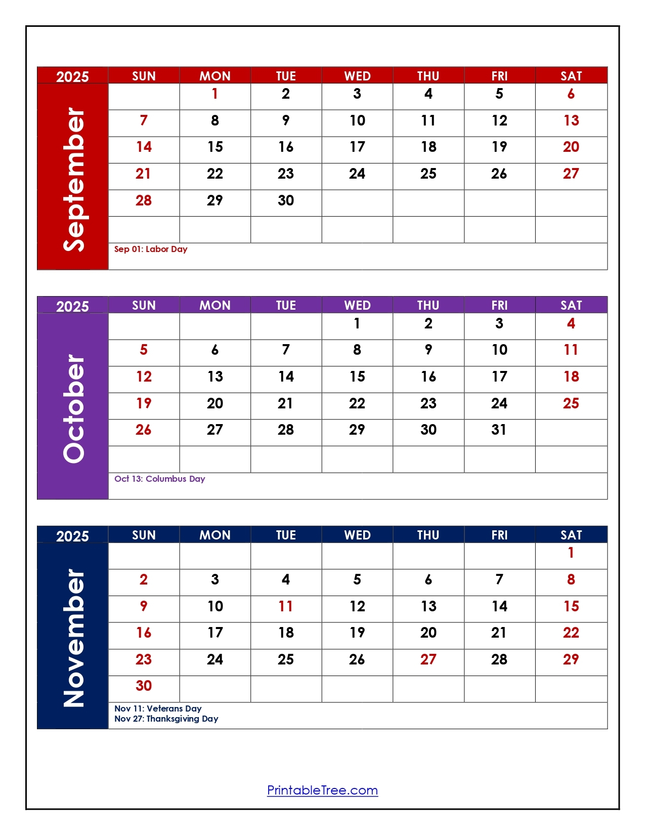 September October Calendar 2025