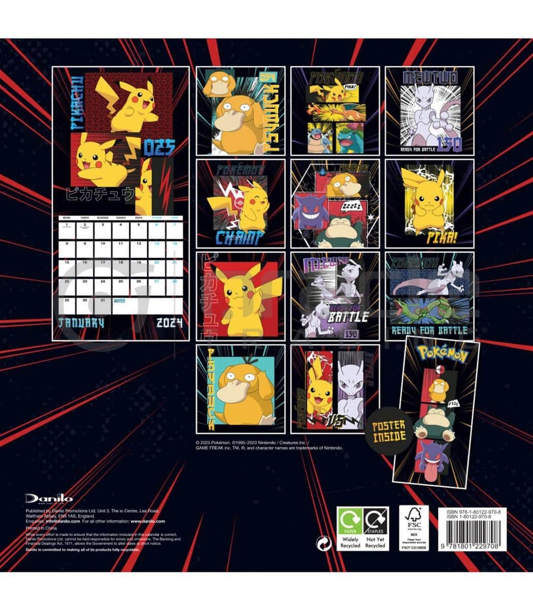Shop Wholesale Pok mon 2025 Calendar OCT PRE ORDER ONLY Oracle Trading Inc 