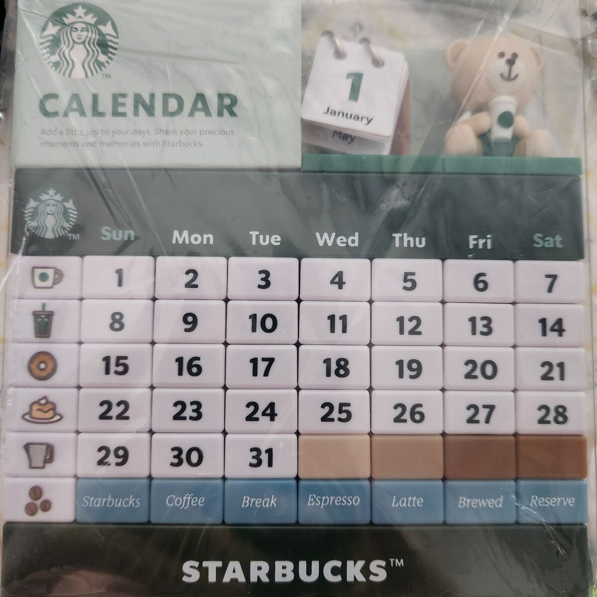 Starbucks Korea 2024 Bearista Calendar Block 25TH ANNIVERSARY GIFT EBay
