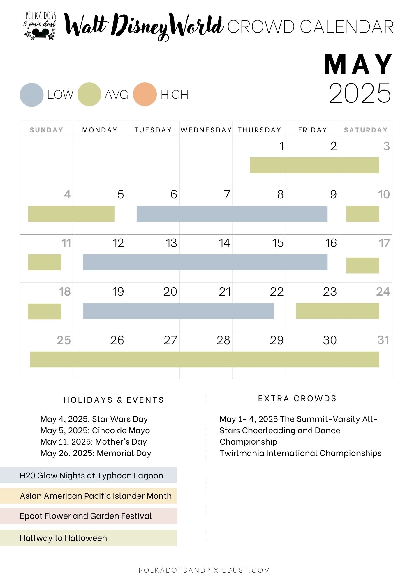 Disney Crowd Calendar May 2025
